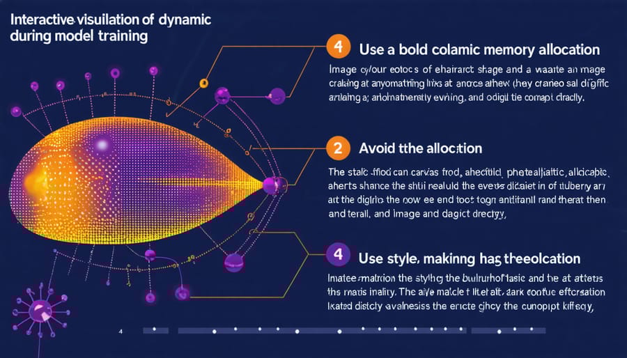 Animation showing real-time memory allocation and deallocation in AI model training
