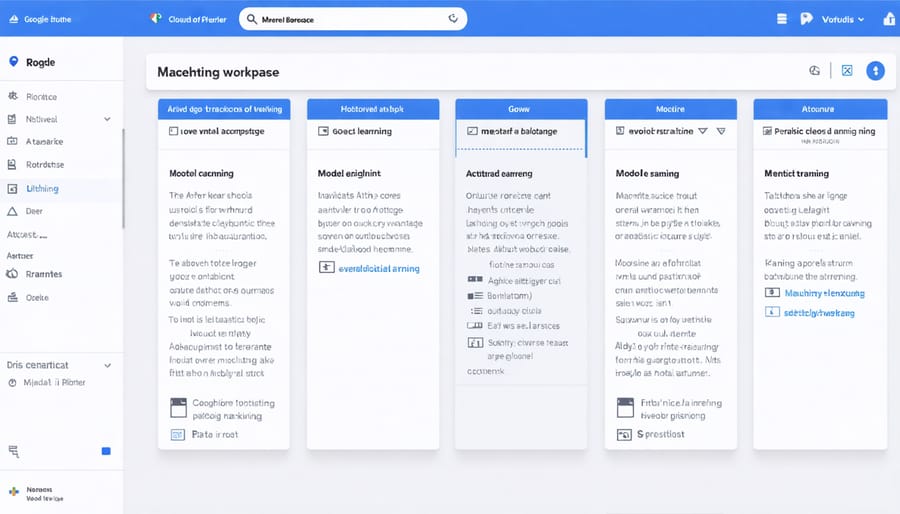 Google Cloud Vertex AI Platform dashboard displaying ML model development interface