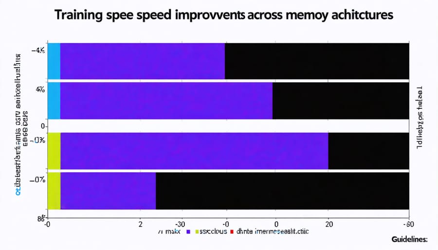 Bar chart comparing AI training speeds between traditional and new memory architectures