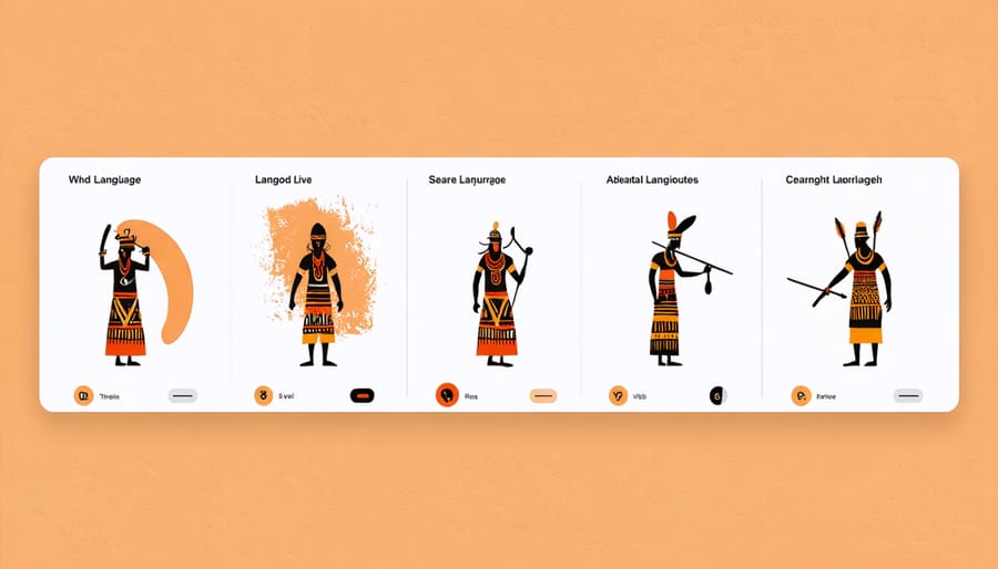 Mobile app screen displaying interactive Aboriginal language lessons and exercises