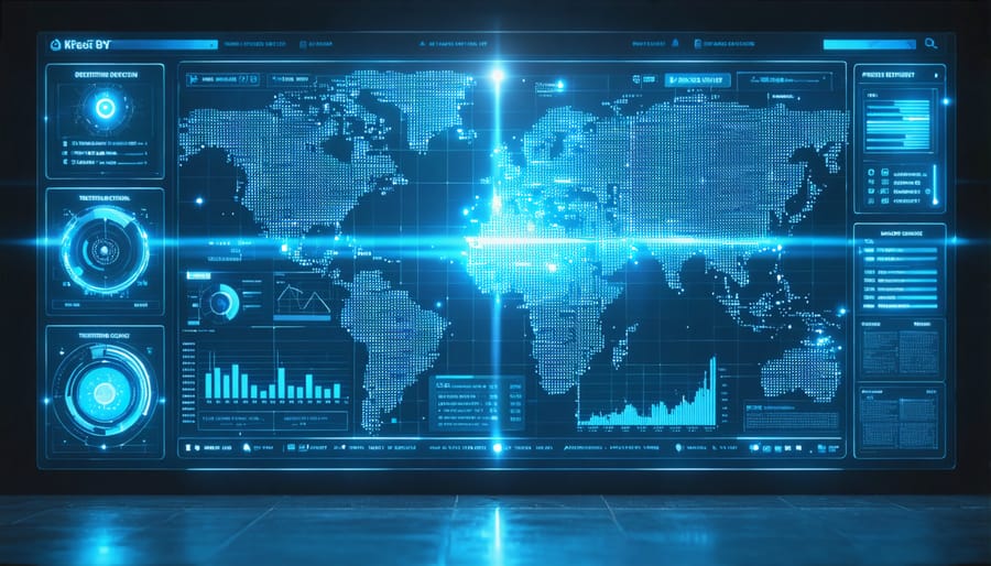 AI dashboard interface displaying real-time anomaly detection in time-series data with highlighted insights