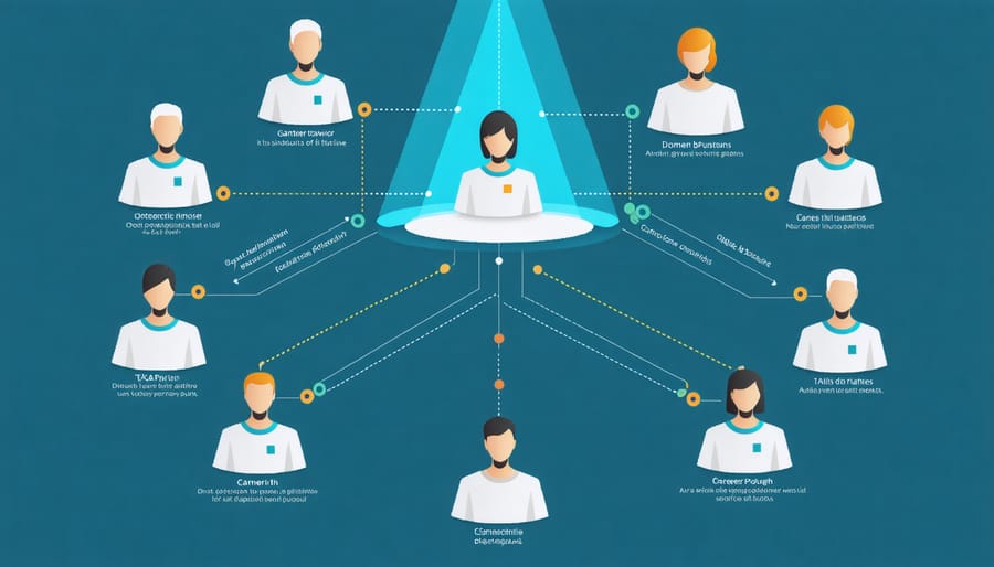 Infographic showing diverse AI career paths and their interconnections