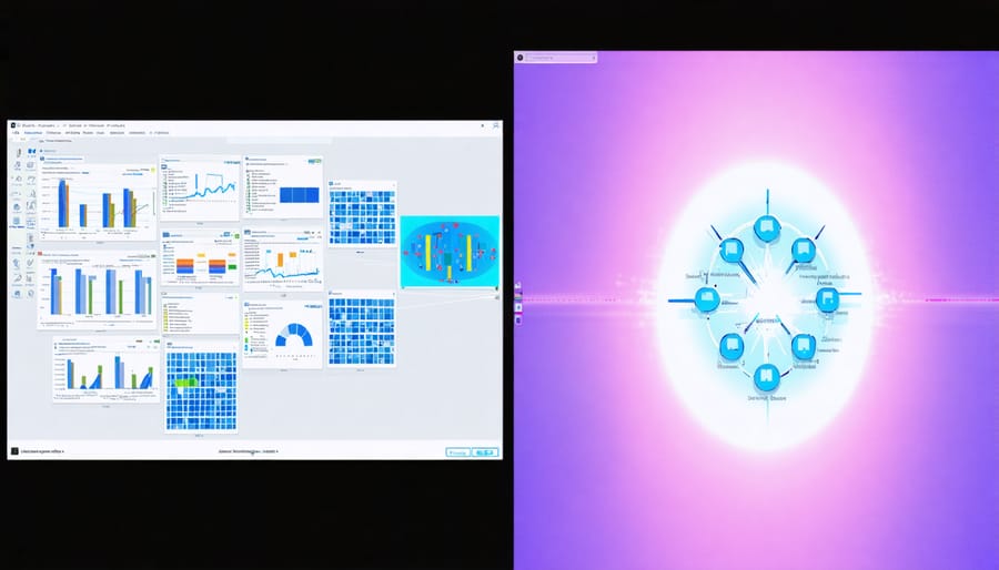 AI system analyzing team member profiles and creating balanced learning groups