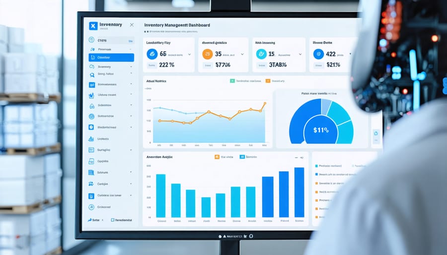 AI healthcare inventory management system interface with predictive analytics