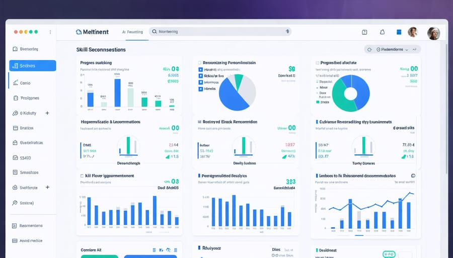 AI learning platform dashboard displaying team performance metrics and insights