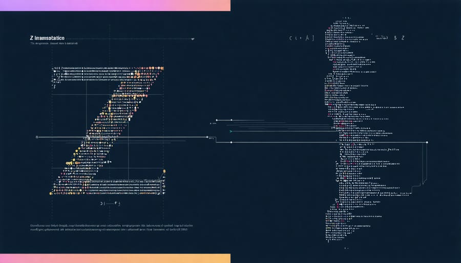 Side-by-side comparison of Z notation being converted to Python code using AI translation