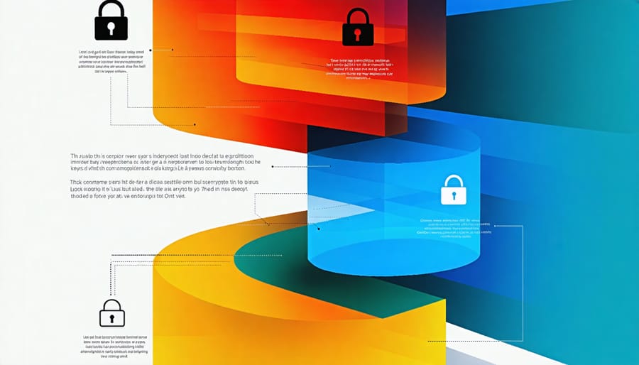 Layered visualization of data encryption security measures