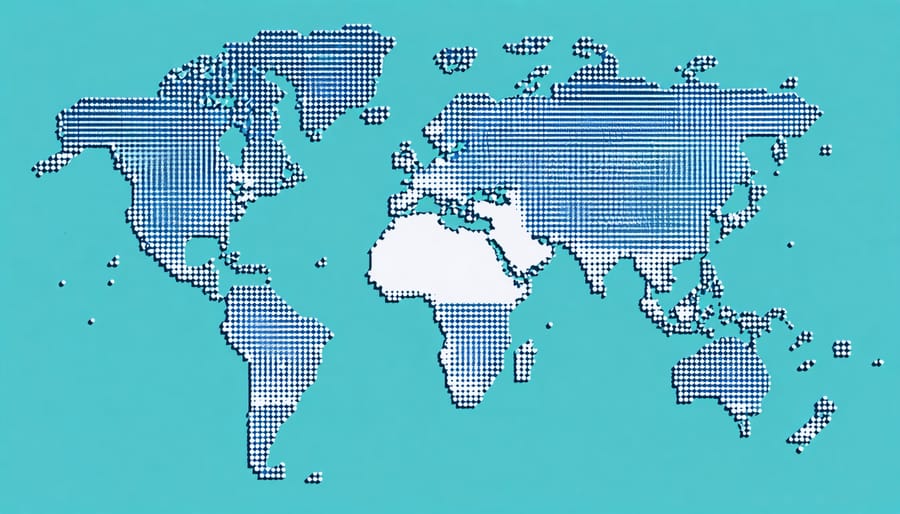 Global map showing major data privacy regulations by region