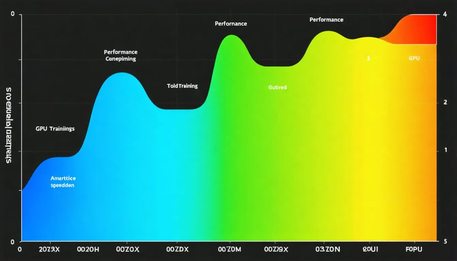 Bar graph comparing AI training performance across multiple GPU architecture generations