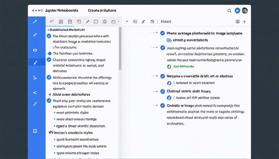 Annotated Jupyter Notebook interface showing code cells, markdown cells, and toolbar