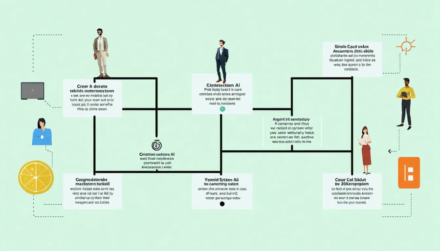 Career roadmap showing cross-industry AI skill development pathways