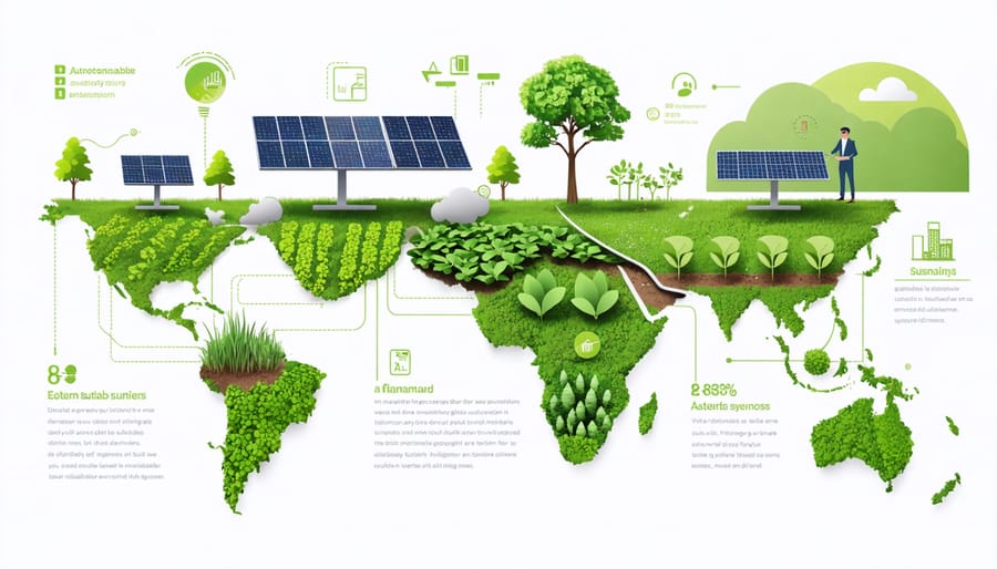 Visual representation of AI-powered sustainable farming systems and their interconnections