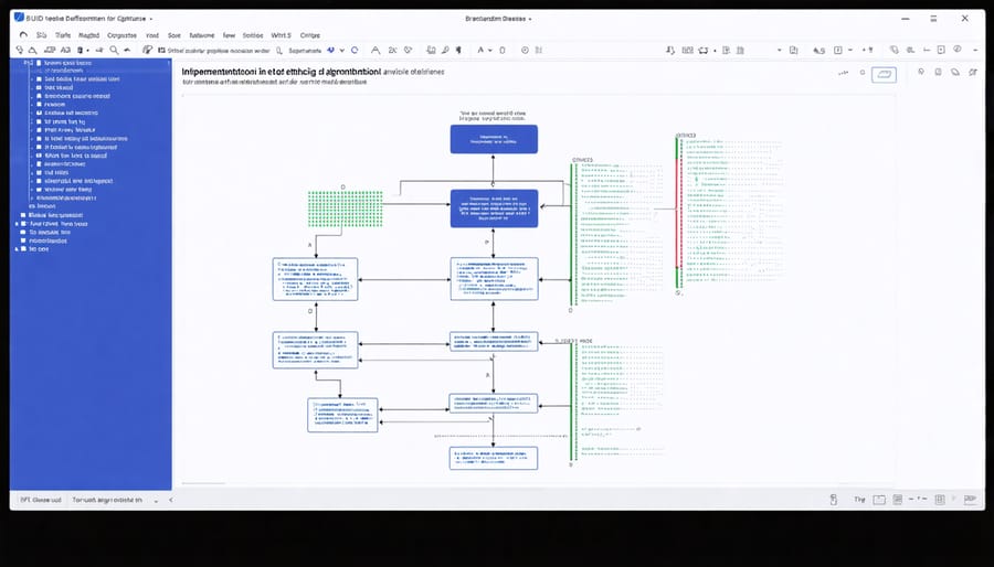 Programming interface displaying ethical decision-making code for autonomous vehicles