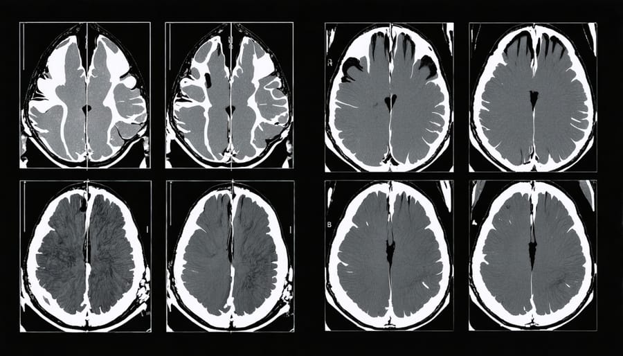 Medical imaging AI system with highlighted ethical decision points and patient privacy concerns