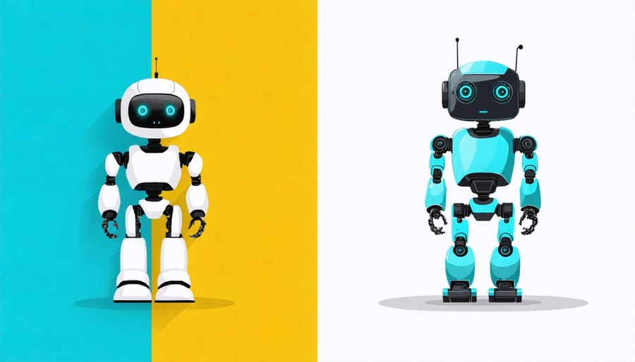 Comparison between traditional robot programming methods and modern AI-assisted programming interfaces