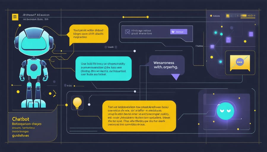 Modern AI chatbot interface showing natural language processing and response generation