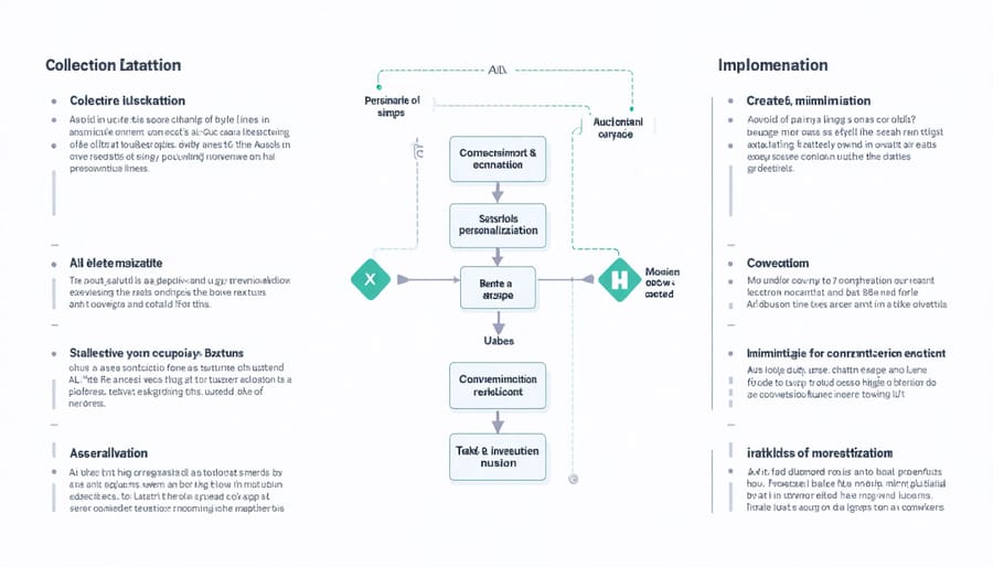Step-by-step visualization of AI personalization data implementation process