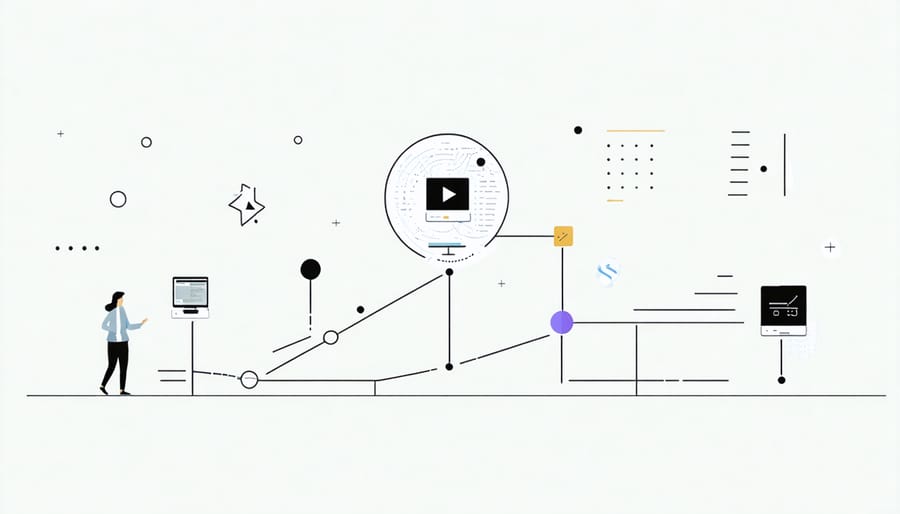 Infographic showing step-by-step AI learning journey with progress markers and achievements