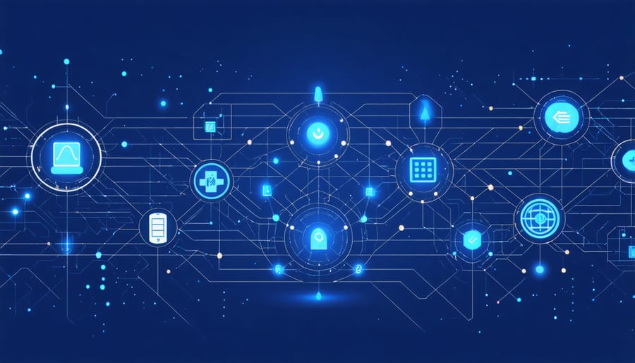 Network visualization of AI pattern recognition in supply chain data analysis