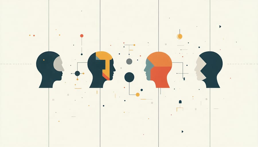 Human hand shaking hands with robotic hand against dark background