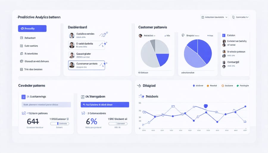 Analytics dashboard displaying customer behavior predictions and trends