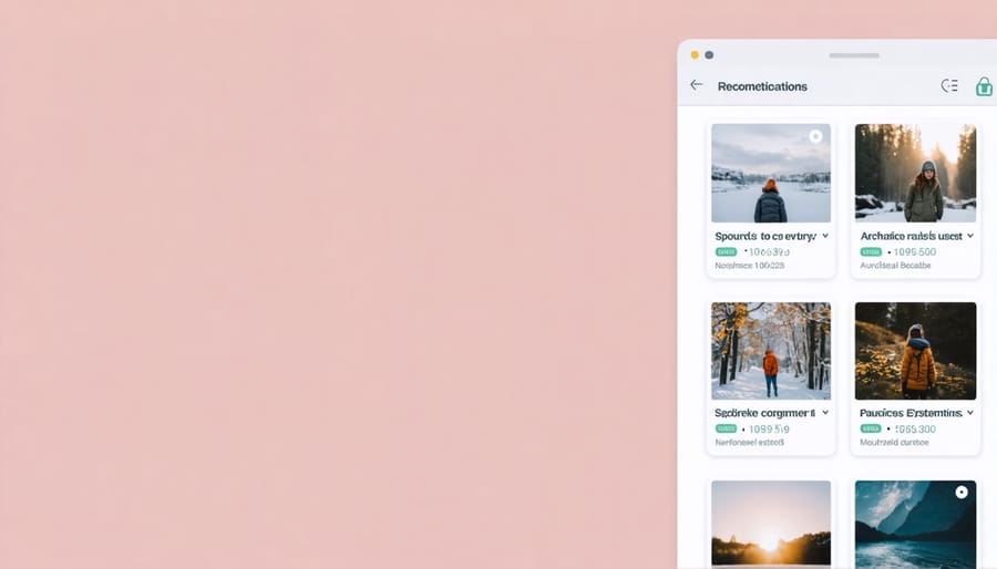Smartphone displaying personalized content recommendations interface