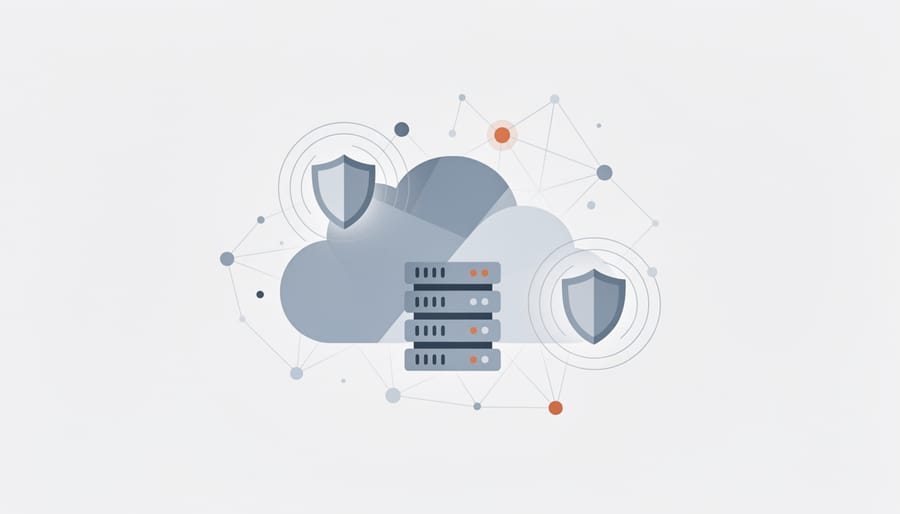 Digital lock with neural network pattern symbolizing AI-powered cloud security