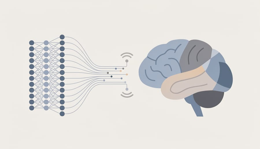 Illuminated fiber optic network forming brain-like pathways on circuit board