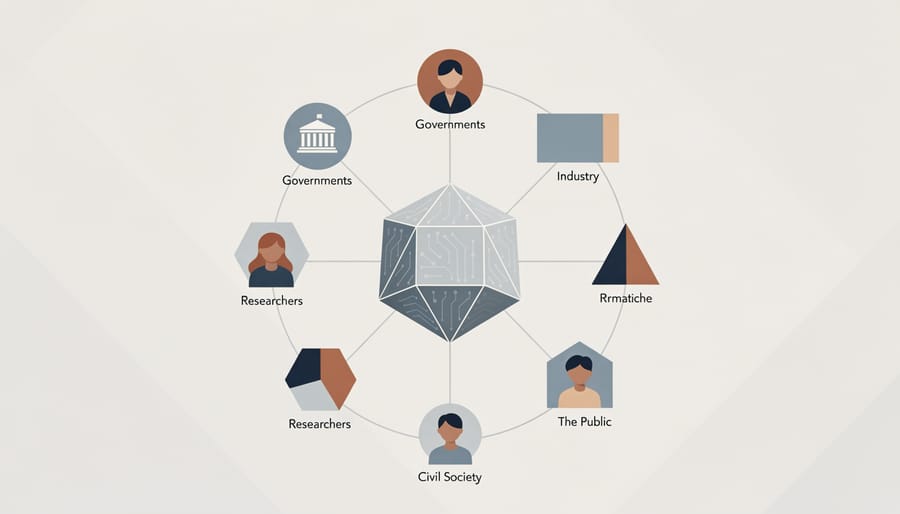 Hands carefully holding illuminated sphere symbolizing responsible AI development