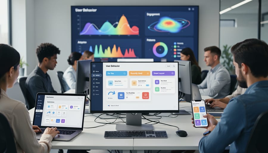 Smartphone displaying adaptive interface design on modern desk workspace