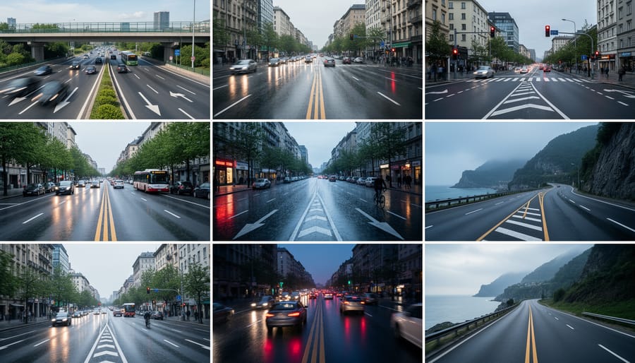 Self-driving test vehicle with sensor equipment in urban environment