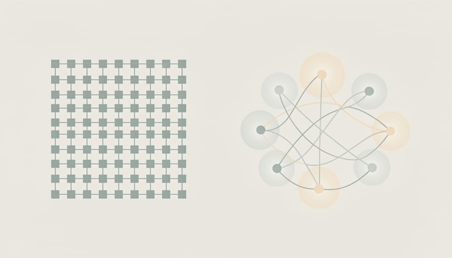 Conceptual representation of quantum computing with glowing sphere and light patterns