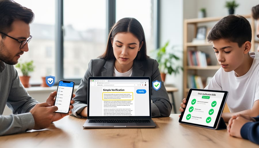 Person using smartphone verification tool to check authenticity of printed content