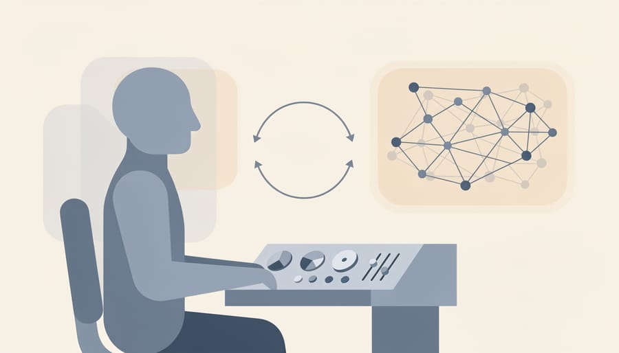 Human and robotic hands reaching toward each other in collaborative gesture