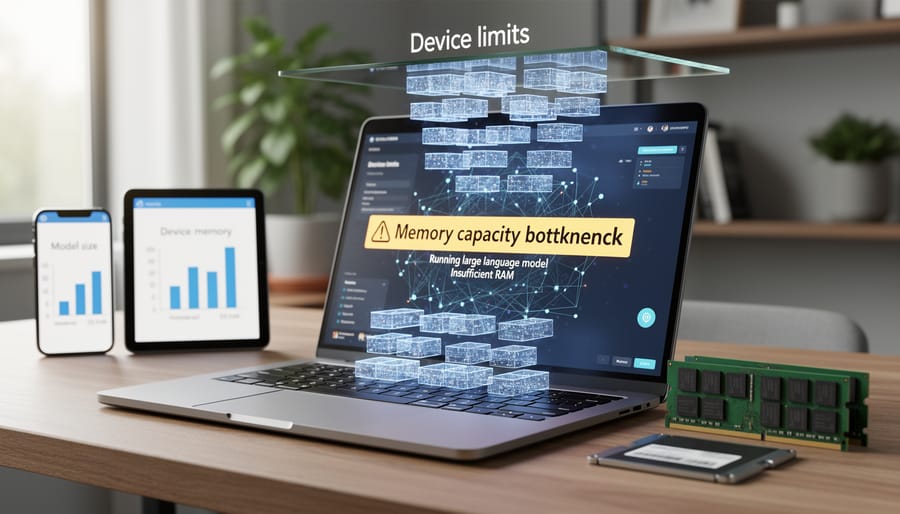 Close-up of RAM memory modules installed in computer motherboard