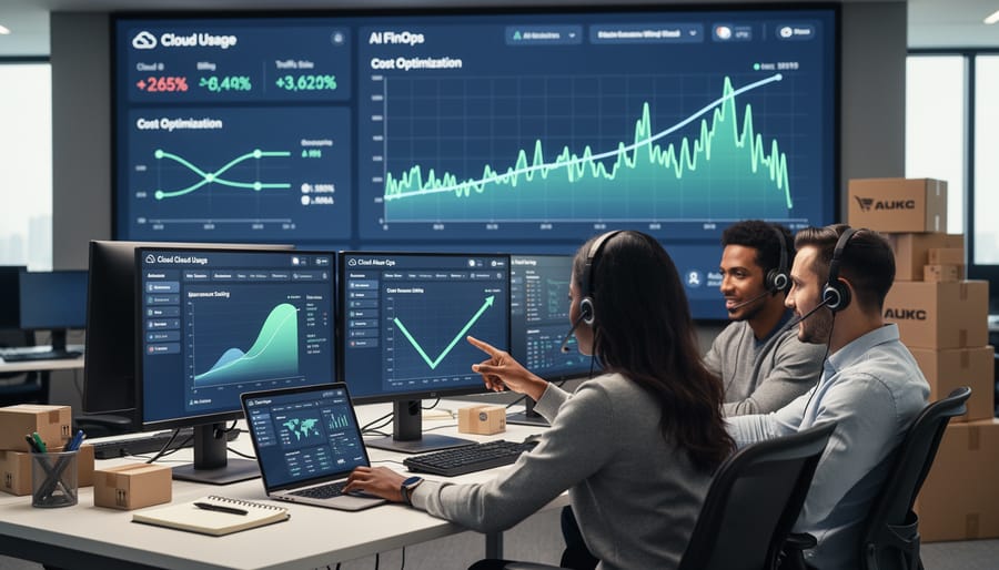 Modern e-commerce warehouse with automated systems and technology infrastructure