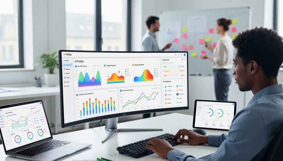 Professional using tablet to review financial analytics dashboard