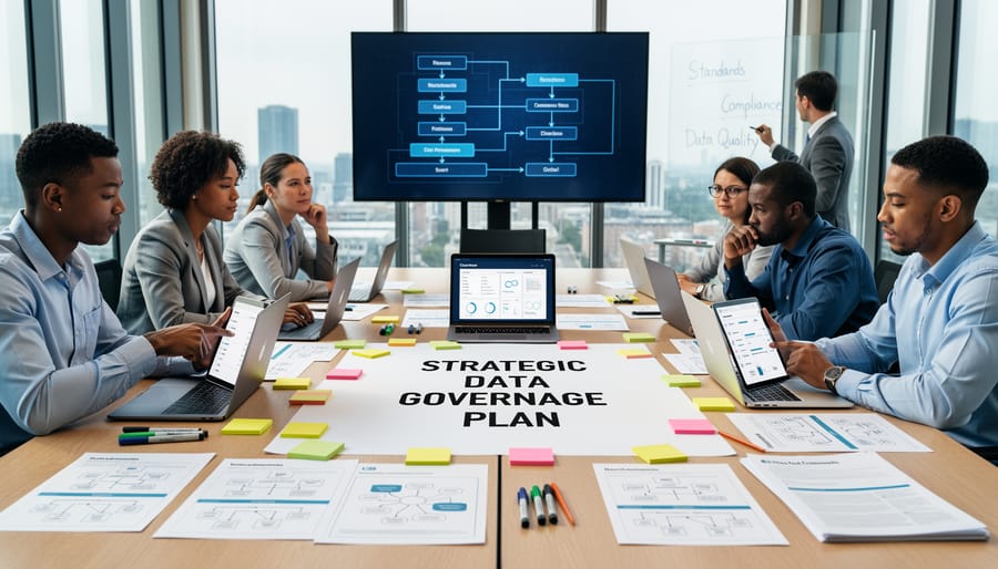 Architect's hands working on detailed blueprint plans representing strategic planning phase