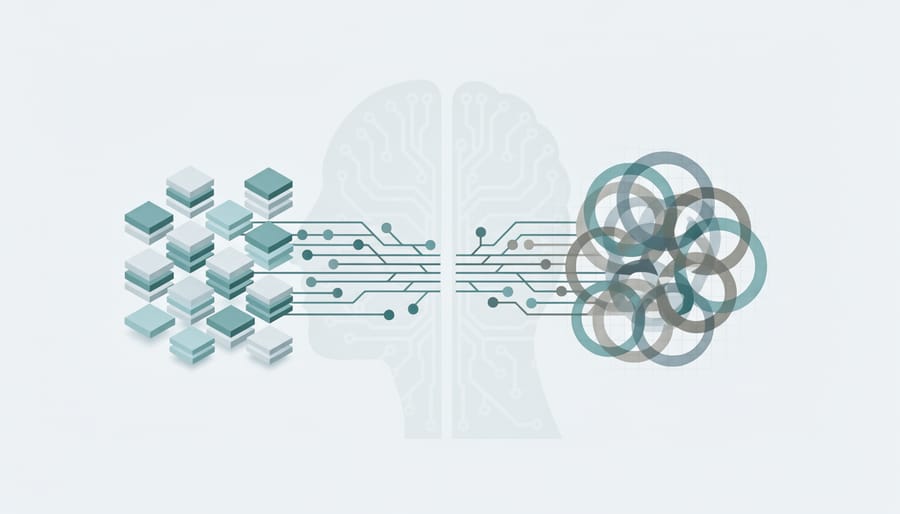 Illuminated DNA helix sculpture representing synthetic data generation and innovation