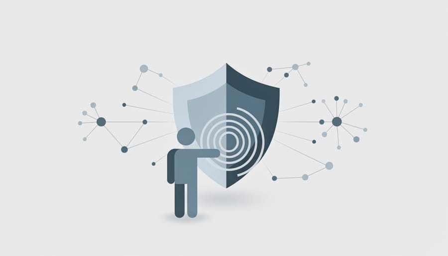 Hand using electronic key card for secure access control at modern office entrance