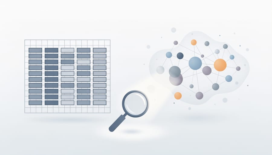 Modern digital storage system with organized data visualization elements