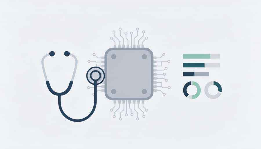 Healthcare professional conducting diagnostic examination with medical equipment