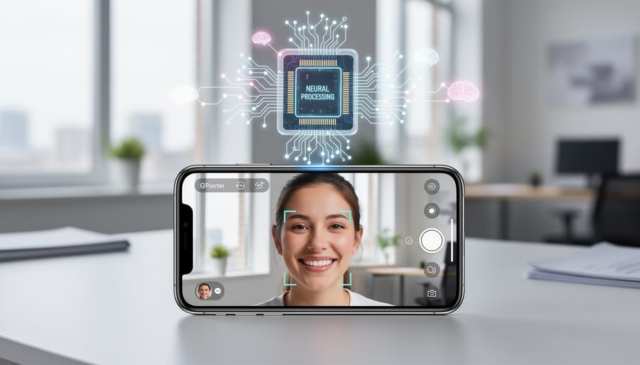 Smartphone on desk demonstrating on-device AI capabilities